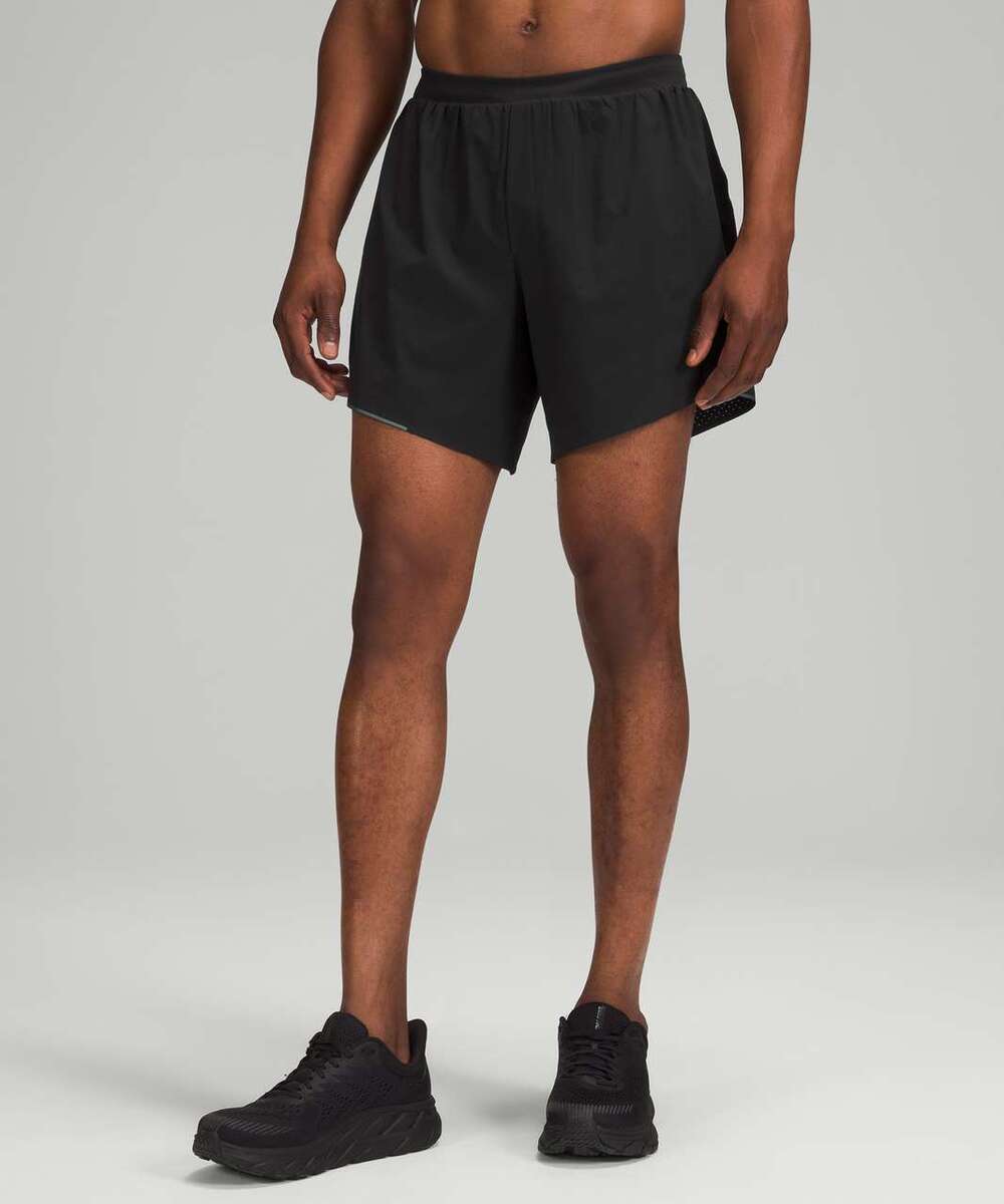 Lululemon Outpacer Short 6" Size M EUC. Black Mens